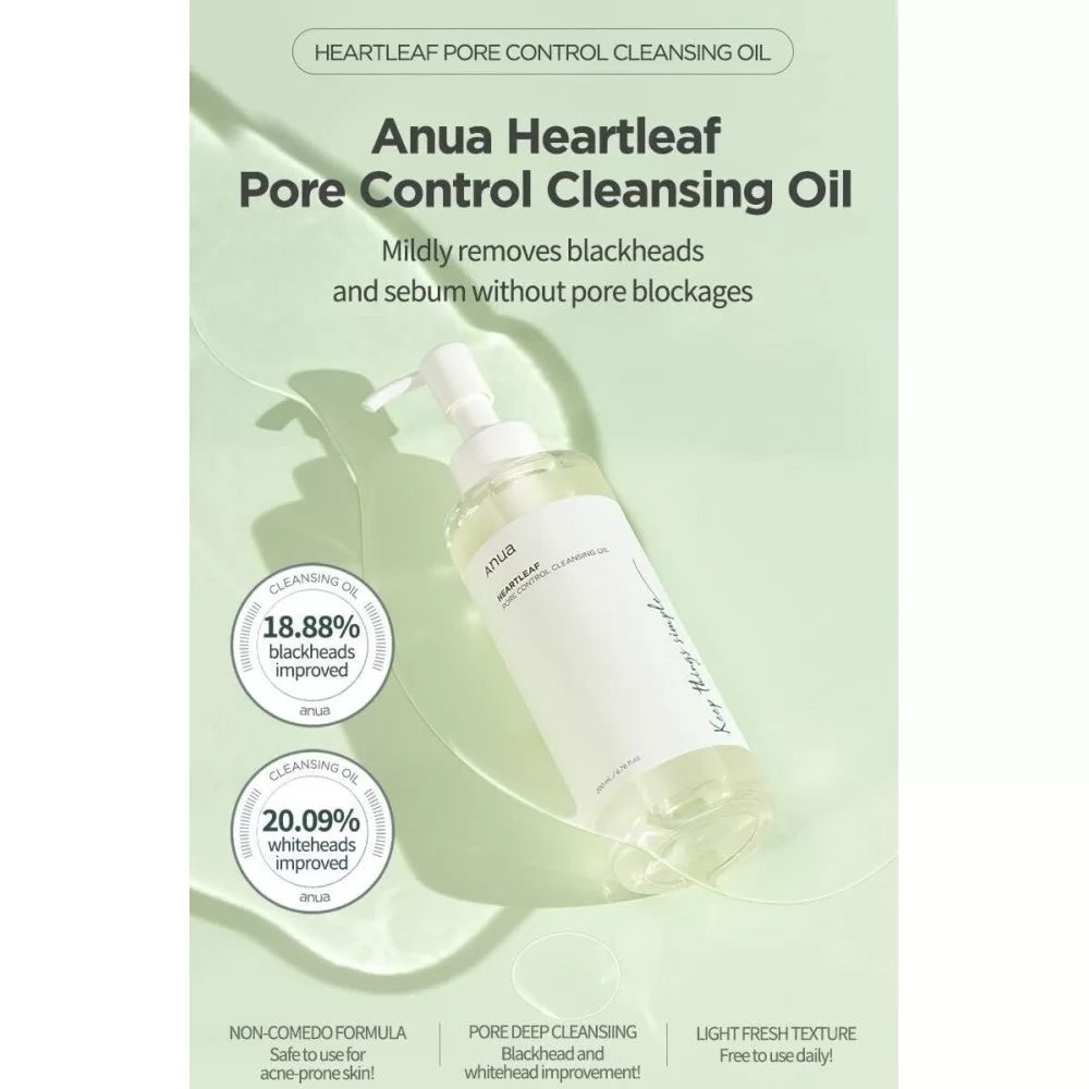 Anua Heartleaf Pore Control Cleansing Oil 200ml – Huile Nettoyante Apaisante