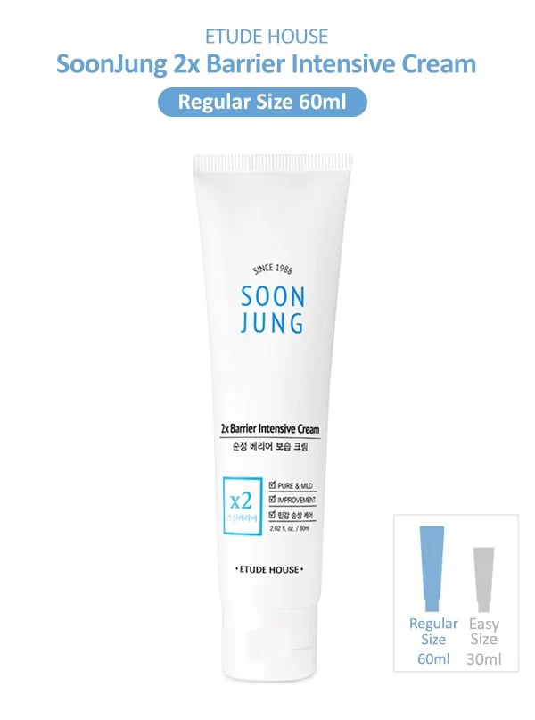 Etude House SoonJung 2x Barrier Intensive Cream 60ml – Crème Apaisante & Réparatrice