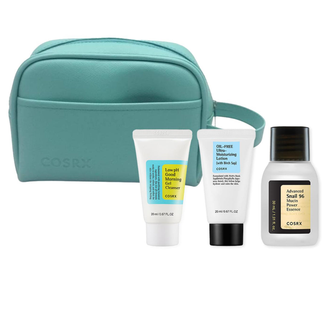 Trousse de soins visage COSRX – Routine coréenne en format voyage (3x20ml)