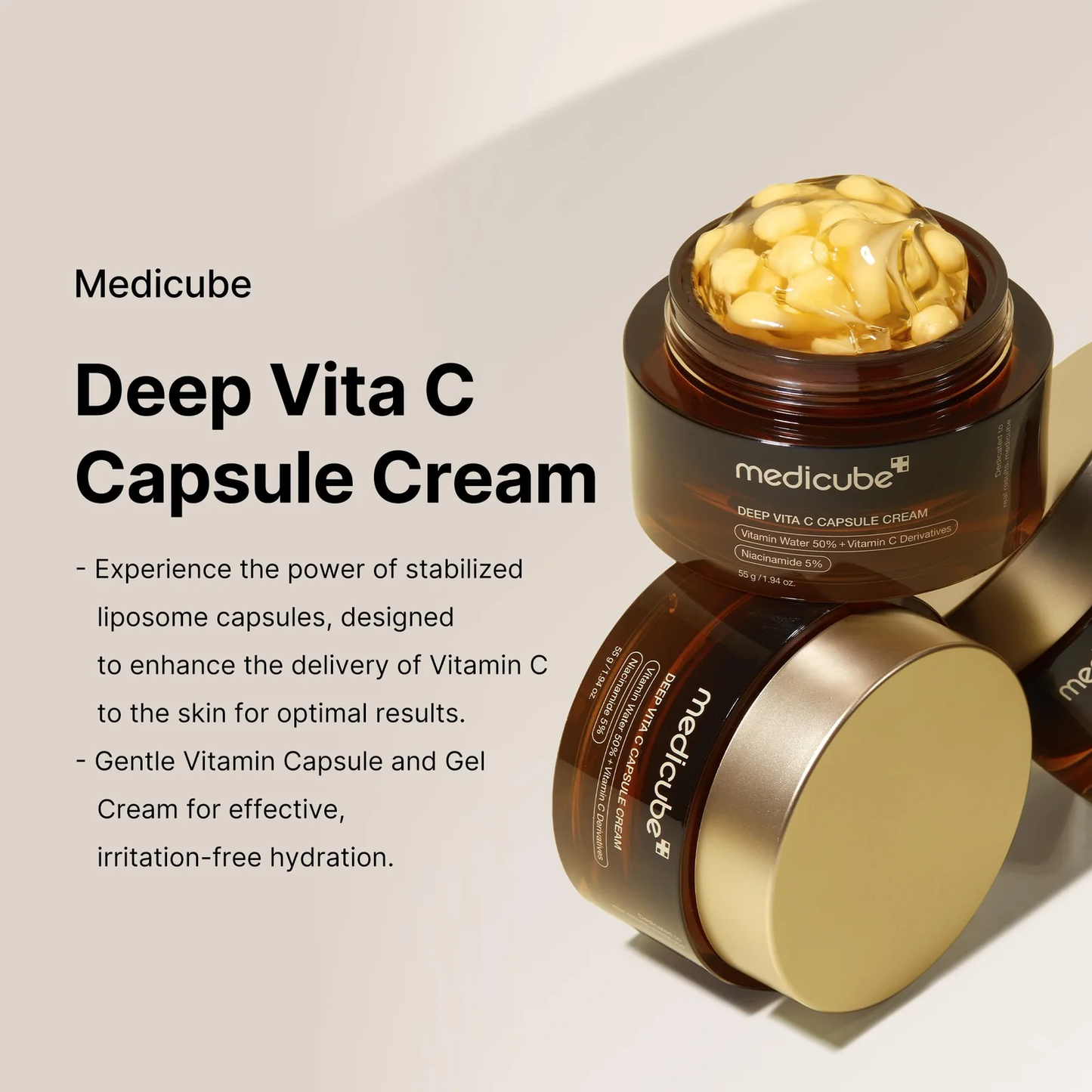 Medicube Deep Vita C Capsule Cream 55g – Crème Éclat à la Vitamine C pour Teint Uniforme