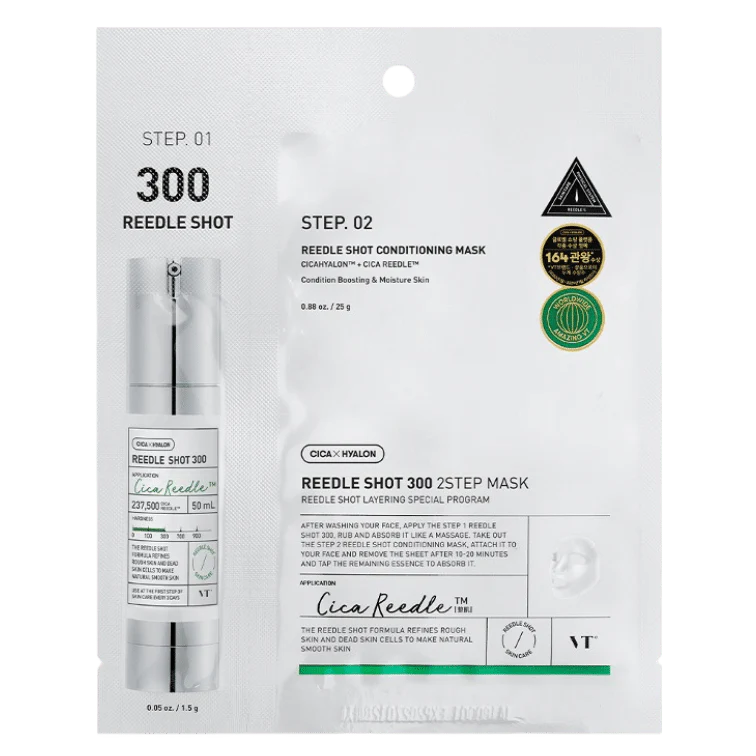 VT Cosmetics Mild Reedle Shot 300 2-Step Mask – Masque Facial Apaisant et Hydratant