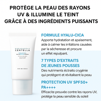 SKIN1004 – Sérum solaire Madagascar Centella Hyalu-Cica SPF 50+ PA++++ (50ml)