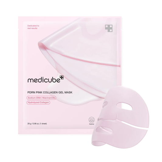 Maschera in gel al collagene rosa Medicube PDRN 28 g – Maschera rassodante e idratante