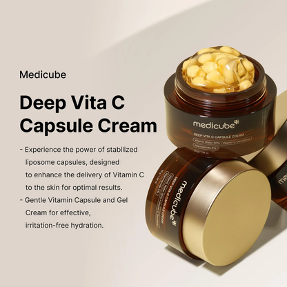 Medicube Deep Vita C Capsule Cream 55g – Crème Éclat à la Vitamine C pour Teint Uniforme