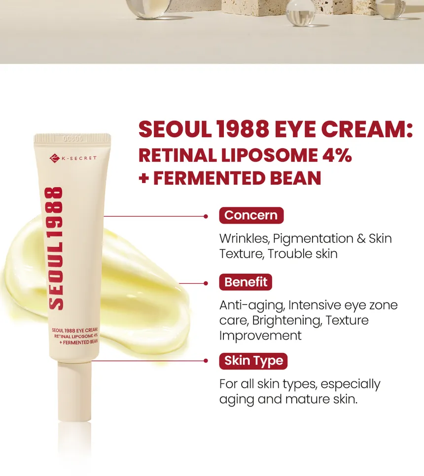 Crema contorno occhi KSECRET Seoul 1988 – Retinolo liposomiale antirughe e peptidi
