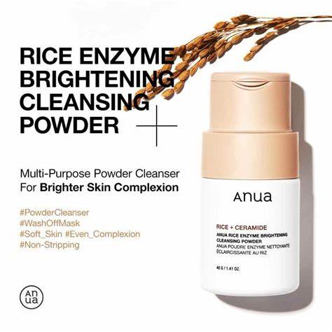 Anua Rice Enzyme Brightening Cleansing Powder 40g – Poudre Nettoyante Exfoliante Éclat